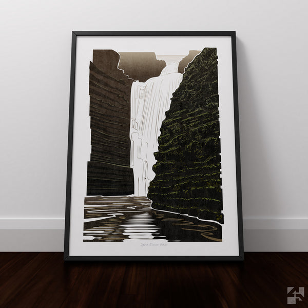 Sgwd Einion Gam, Brecon Beacons, Wales - Fine Art Print