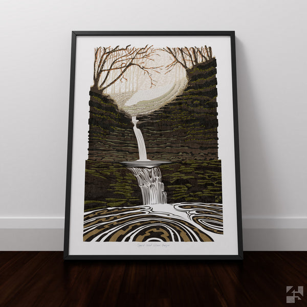 Sgwd Isaf Clun Gwyn, Brecon Beacons, Wales - Fine Art Print