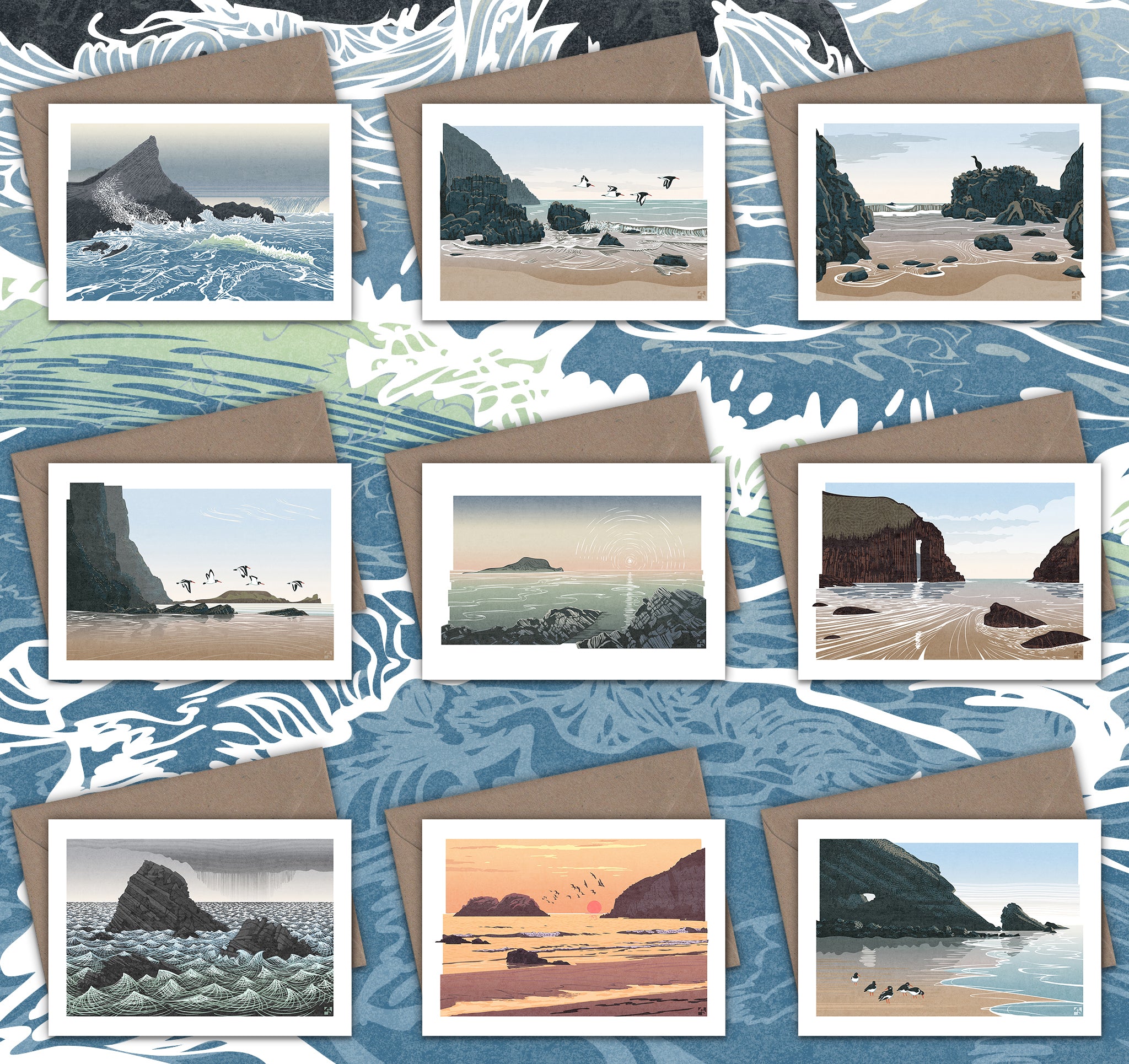 South Wales Coast Greetings Cards – Set of 9