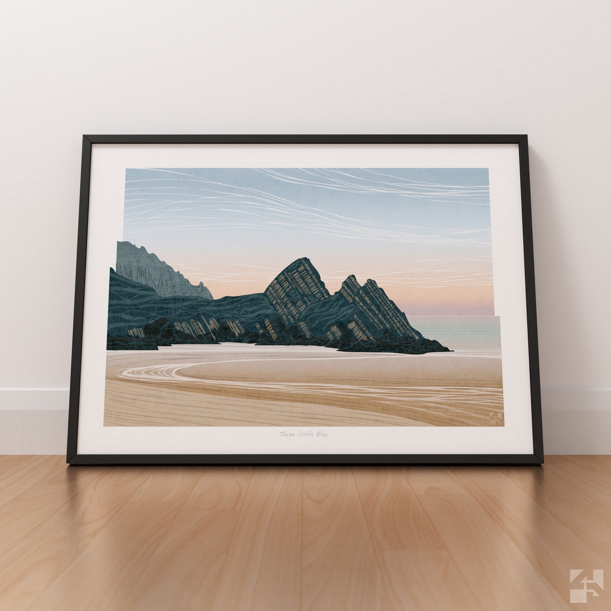 Three Cliffs Bay Dawn, Gower, Wales - Fine Art Print